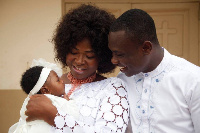 Portia Asare Boateng with her baby and husband