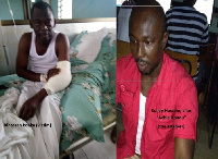 The victim Alhassan Issaka (L) and his attacker Sulley Hussein (R)