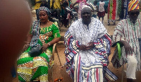 The Kpongu-Naa, Naa Seidu Braimah seated in middle during the social auditing forum