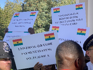 Pro-government protesters outside Ghana High Commission in London