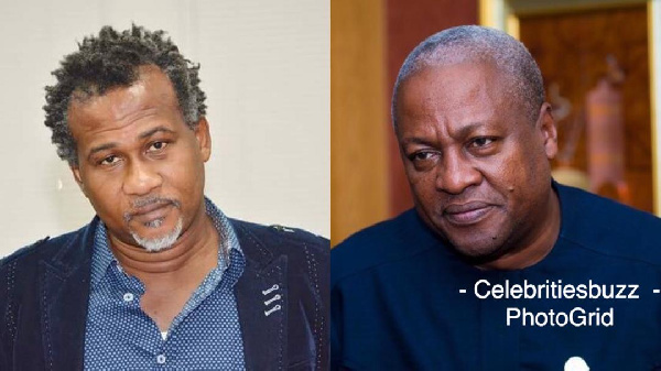 Musician Lucky Mensah and NDC flagbearer John Mahama