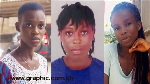 From L-R: Priscilla Koranchie, 15 years; Priscilla Blessing Bentum, 21; and Ruth Love Quayson, 18