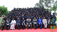 President Akufo-Addo in a group photo with the police