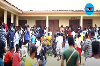 Some stranded registrants at Tema on the first day of registration