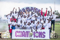 Inter Allies celebrating their promotion to Division One