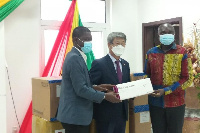 Sungsoo Kim, the Korean Ambassador to Ghana presented donations to the foreign affairs ministry