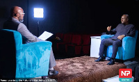 Former president John Dramani Mahama at NBS TV's studios