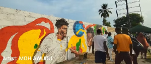 A mural in Nima called 'Possible' and painted by Accra-based visual artist