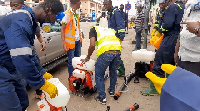 Disinfection exercise being carried out