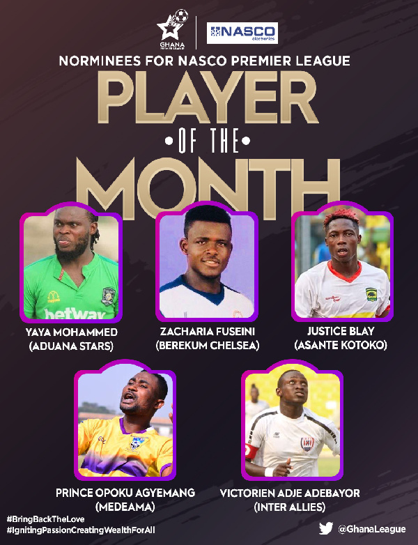 The Nasco Premier League Coach of the Month will be announced ahead of match week 8 fixtures