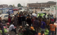 Kumasi residents in queue to buy from Planting for Food and Jobs Market