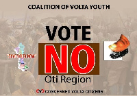 The group is strongly contesting the division of the Volta Region