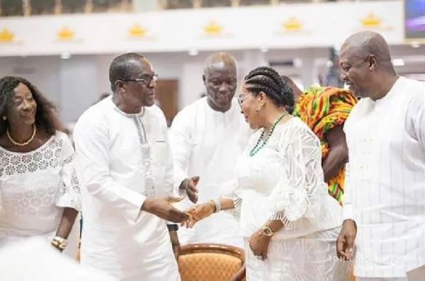 Algban Bagbin with Former President john Dramani Mahama and Lordina Mahama