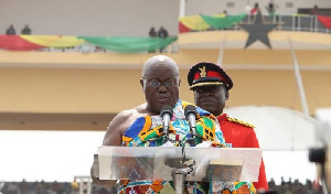 President Nana Akufo-Addo delivering his inaugural speech on January 7th, 2017