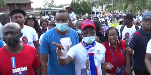 NPP supporters during a health walk organized by the Bantama constituency