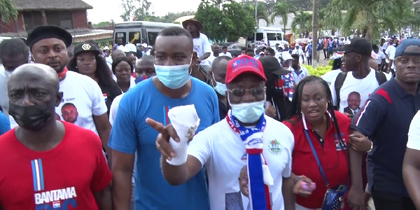 NPP supporters during a health walk organized by the Bantama constituency