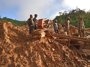 The Vanguard personnel at the concession of the miners