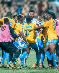 Benjamin Tetteh during Ghana vs Gabon brawl