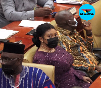 Sara Adwoa Safo sitting in Parliament on Tuesday