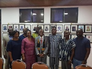 Dr. Thomas Mensah (Middle) met with the leadership of the Ghana Institute of Engineers in Accra