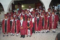 A group picture of pupils who graduated from the Pre-School