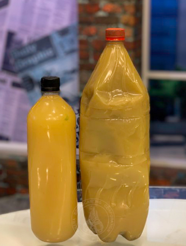 River Pra in bottles, September 2022 (Left) vs April 2023 (Right)