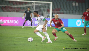 Black Stars Striker, Jordan Ayew In Action Against Morocco.jpeg