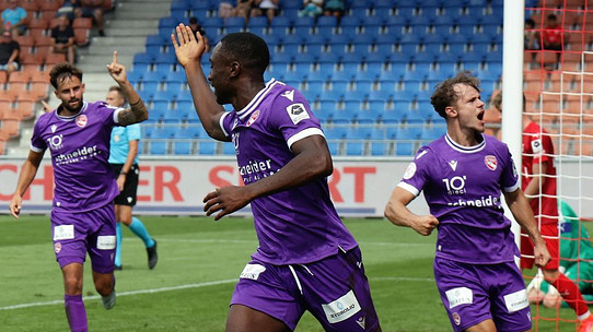 Gabriel Kyeremateng celebrates his goal