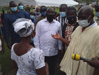 Vice-President Dr Mahamudu Bawumia with victims of the collapsed church building