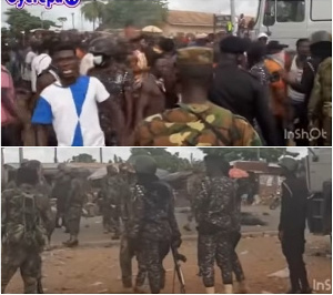 Scene of the clash between soldiers and resident of Obuasii