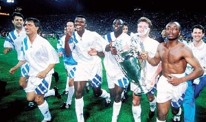 A file photo of Olympique Marseille's Champions League winning team