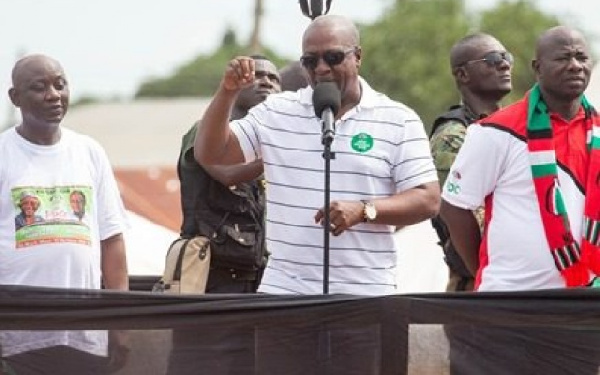 President John Dramani Mahama with others addressing party supporters