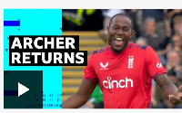 Jofra Archer takes two wickets on England return