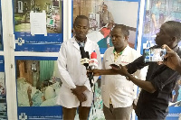 Dr Dennis Sunday, a medic at Bungoma County Referral Hospital, addressing the press