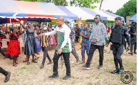 Lawmaker Samuel Okudzeto Ablakwa in his constituency, North Tongu