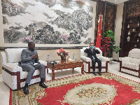 Majority Chief Whip Frank Annoh-Dompreh with Chief Mission of the Chinese Embassy Zhu Jing