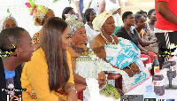 Jackie Appiah celebrated her 34th birthday with Old women and widows