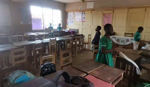 The students were found playing in the classrooms