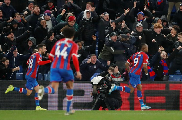 Jordan Ayew celebrates the amazing goal sending fans into raptures