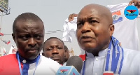 NPP Chairman, Stephen Ntim (right)