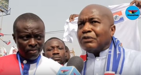 NPP Chairman, Stephen Ntim (right)