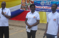 Rt Rev John A.Y Adubah (left) addressing the congregation