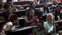 Ghanaian students at a lecture hall