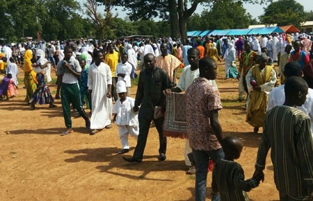 A section of the Muslims leaving the NAFAC grounds