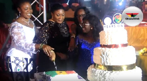 Rebecca Akufo Addo, Gloria Akuffo et al cut Ghana@60 anniversary cake