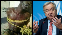 UN Secretary-General Antonio Guterres (R) has condemned the slave trade in Libya