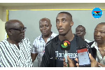 Theophilus Nelson arrived in Ghana on Sunday for his fight with Isaac Commey