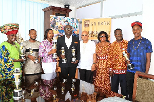 Winners receive plaques from GN Bank