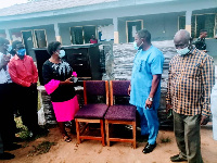 Jonathan Teye Doku presented office furniture to the Ningo Prampram district education office