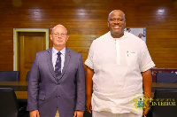 Mr. Tamás Féner, the Hungarian ambassador to Ghana, and Henry Quartey, Minister for Interior